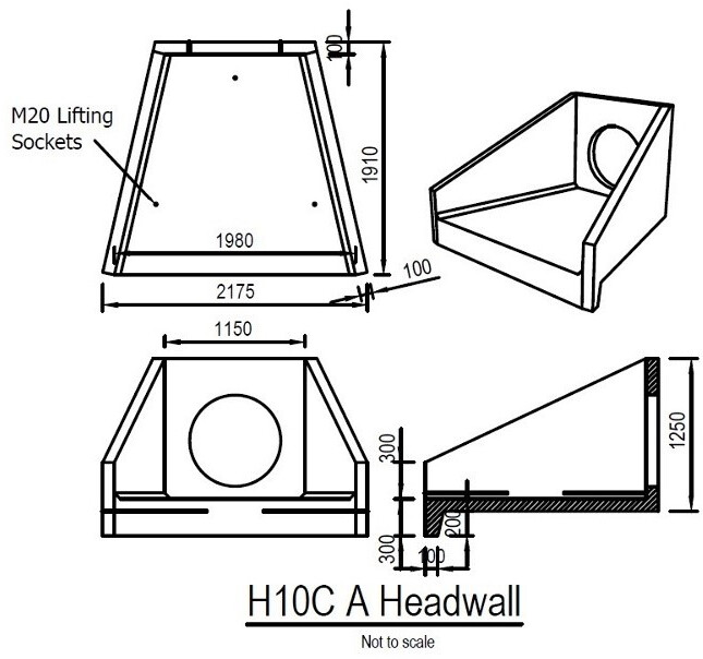 H10C A headwall construction detail