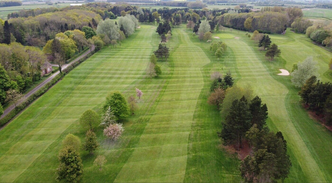 Aerial view of Driffield Golf Club fairways