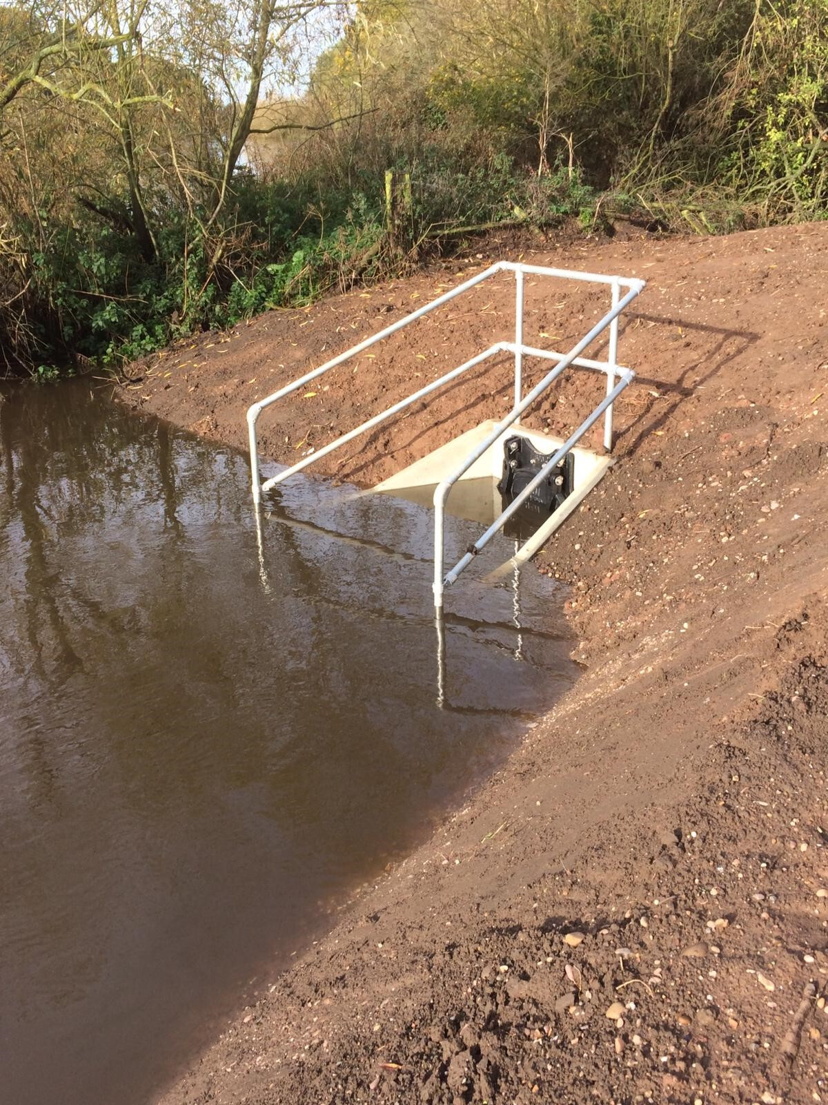 Riverside works during environmental remediation