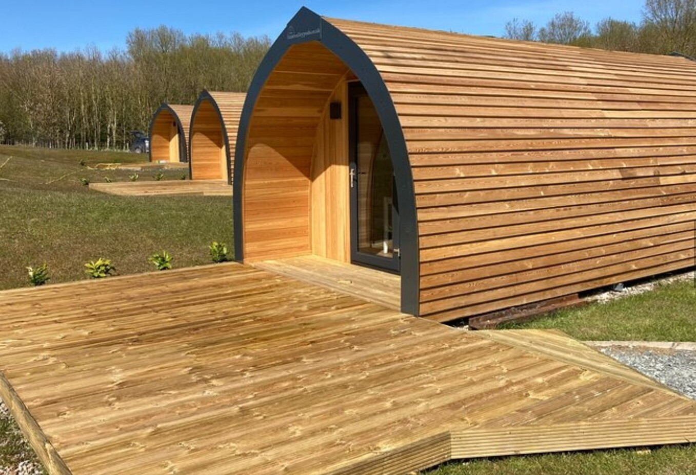 Completed glamping pod decking at Flamborough