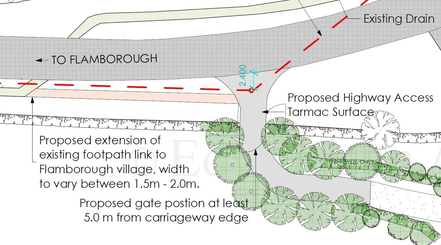 Proposed highway access and link road drawing