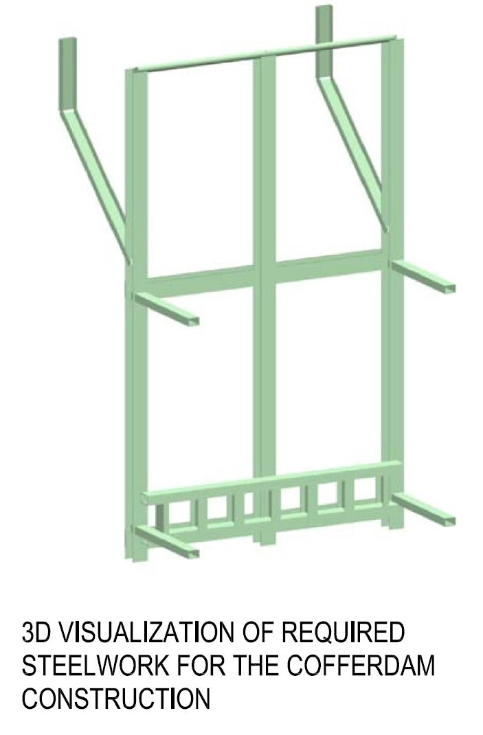 3D visualization of the required cofferdam steelwork