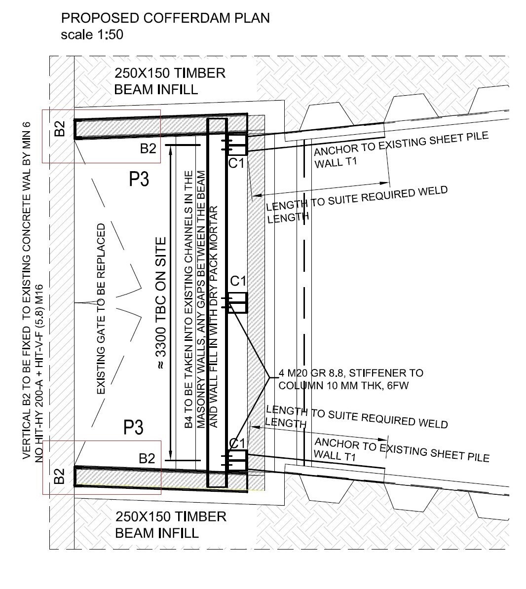 Proposed cofferdam plan