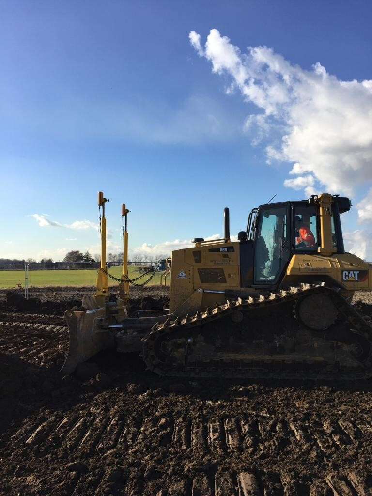Laser levelling and grading works for the watercourse diversion